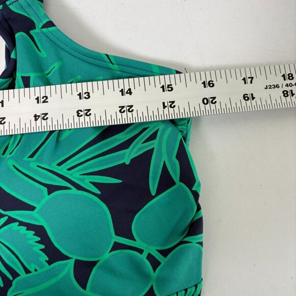 Lands End Tankini Swim Top Size M 8 10 Green Floral Built In Bra Adjustable - Picture 9 of 12